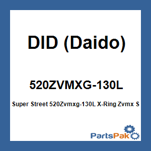 DID (Daido) 520ZVMXG-130L; Super Street 520Zvmxg-130L X-Ring Zvmx Series Gold