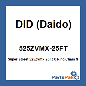 DID (Daido) 525ZVMX-25FT; Super Street 525Zvmx-25Ft X-Ring Chain Natural