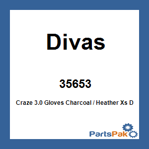 Divas 35653; Craze 3.0 Gloves Charcoal / Heather Xs