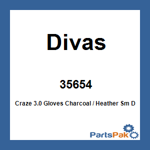 Divas 35654; Craze 3.0 Gloves Charcoal / Heather Sm