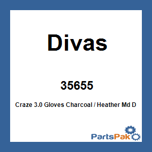 Divas 35655; Craze 3.0 Gloves Charcoal / Heather Md