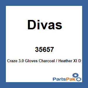 Divas 35657; Craze 3.0 Gloves Charcoal / Heather Xl