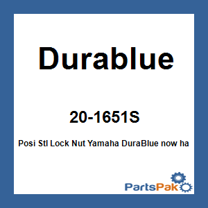 Durablue 20-1651S; Posi Stl Lock Nut Fits Yamaha