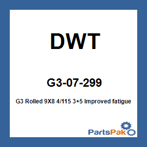 DWT G3-07-299; G3 Rolled 9X8 4/115 3+5