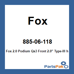 Fox 885-06-118; Fox 2.0 Podium Qs3 Front