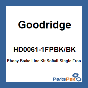 Goodridge HD0061-1FPBK/BK; Ebony Brake Line Kit Softail Single Front