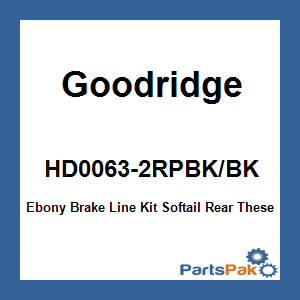 Goodridge HD0063-2RPBK/BK; Ebony Brake Line Kit Softail Rear