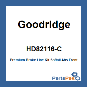 Goodridge HD82116-C; Premium Brake Line Kit Softail Abs Front Clear