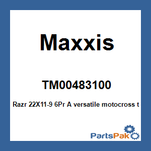 Maxxis TM00483100; Tire Razr Rear 22X11-9 LR-340Lbs Bias