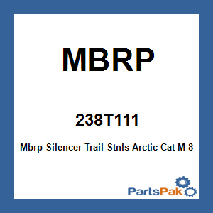 MBRP 238T111; Mbrp Silencer Trail Stainless Fits Artic Cat M 8000 Zr 8000 Snowmobile