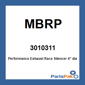 MBRP 3010311; Performance Exhaust Race Silencer