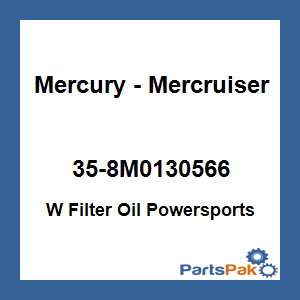Quicksilver 35-8M0130566; W Filter Oil Powersports Replaces Mercury / Mercruiser
