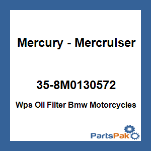 Quicksilver 35-8M0130572; Wps Oil Filter Bmw Motorcycles Replaces Mercury / Mercruiser