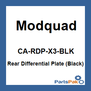 Modquad CA-RDP-X3-BLK; Rear Differential Plate (Black)