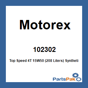 Motorex 102302; Top Speed 4T 15W50 (208 Liters)