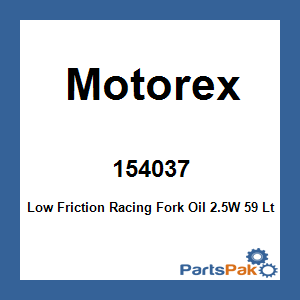 Motorex 154037; Low Friction Racing Fork Oil 2.5W 59 Lt