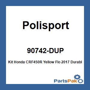 Polisport 90742-DUP; Kit Fits Honda CRF450R Yellow Flo 2017