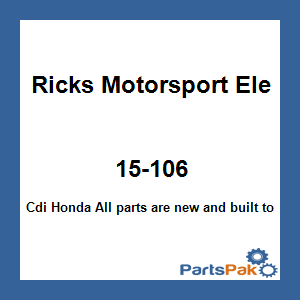 Ricks Motorsport Electrics 15-106; Cdi Fits Honda