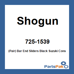 Shogun 725-1539; (Pair) Bar End Sliders Black Fits Suzuki