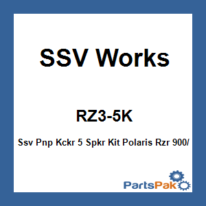 SSV Works RZ3-5K; Ssv Pnp Kckr 5 Spkr Kit Polaris Rzr 900/1000/S / Trbo