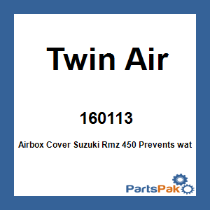 Twin Air 160113; Airbox Cover Fits Suzuki Rmz 450