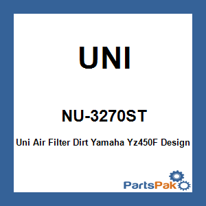UNI NU-3270ST; Uni Air Filter Dirt Fits Yamaha Yz450F
