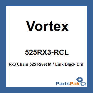 Vortex 525RX3-RCL; Rx3 Chain 525 Rivet M / Link Black