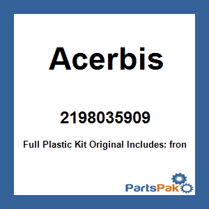 Acerbis 2198035909; Full Plastic Kit Original