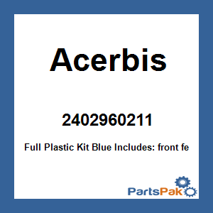 Acerbis 2402960211; Full Plastic Kit Blue