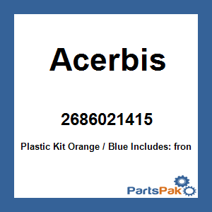 Acerbis 2686021415; Plastic Kit Orange / Blue