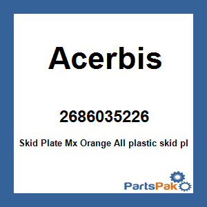 Acerbis 2686035226; Skid Plate Mx Orange
