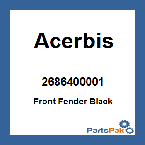 Acerbis 2686400001; Front Fender Black