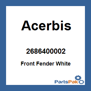Acerbis 2686400002; Front Fender White