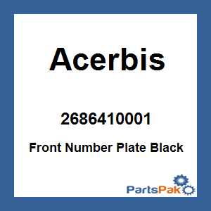 Acerbis 2686410001; Front Number Plate Black
