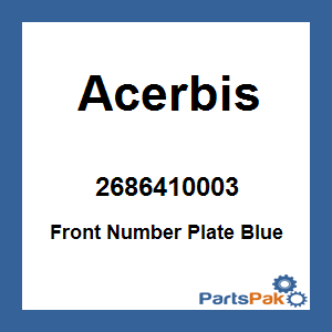 Acerbis 2686410003; Front Number Plate Blue