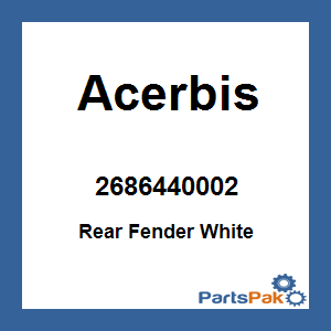 Acerbis 2686440002; Rear Fender White