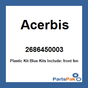 Acerbis 2686450003; Plastic Kit Blue