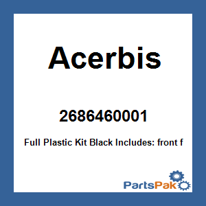 Acerbis 2686460001; Full Plastic Kit Black