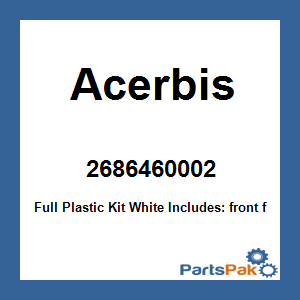 Acerbis 2686460002; Full Plastic Kit White
