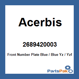 Acerbis 2689420003; Front Number Plate Blue / Blue Yz / Yzf