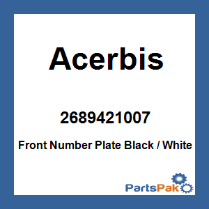 Acerbis 2689421007; Front Number Plate Black / White