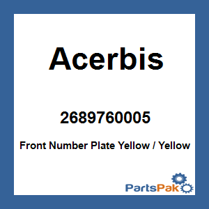 Acerbis 2689760005; Front Number Plate Yellow / Yellow