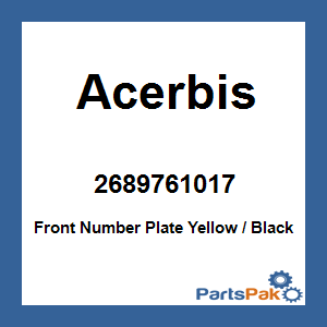 Acerbis 2689761017; Front Number Plate Yellow / Black