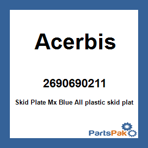 Acerbis 2690690211; Skid Plate Mx Blue