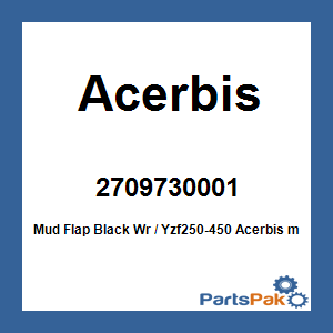 Acerbis 2709730001; Mud Flap Black Wr / Yzf250-450