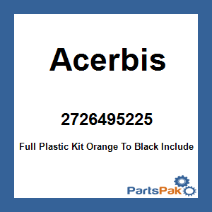 Acerbis 2726495225; Full Plastic Kit Orange To Black