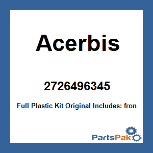 Acerbis 2726496345; Full Plastic Kit Original