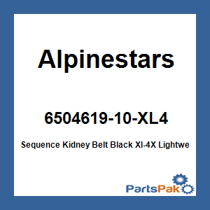 Alpinestars 6504619-10-XL4; Sequence Kidney Belt Black Xl-4X