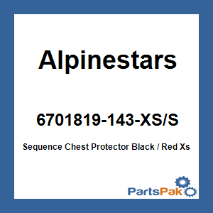 Alpinestars 6701819-143-XS/S; Sequence Chest Protector Black / Red Xs / Sm