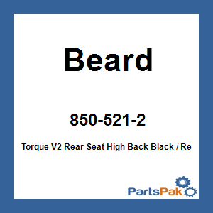 Beard 850-521-2; Torque V2 Rear Seat High Back Black / Red